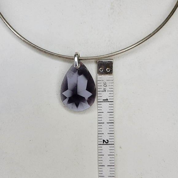 Amethyst Wire Teardrop Pendant Necklace - Picture 6 of 7